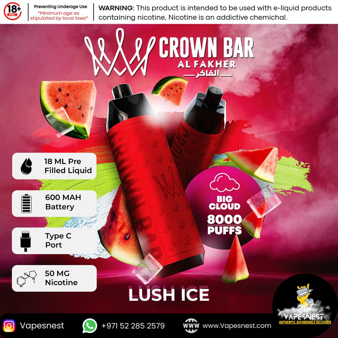 Al Fakher Crown Bar 8000 Puffs UAE: Intense Flavor, Long Lasting