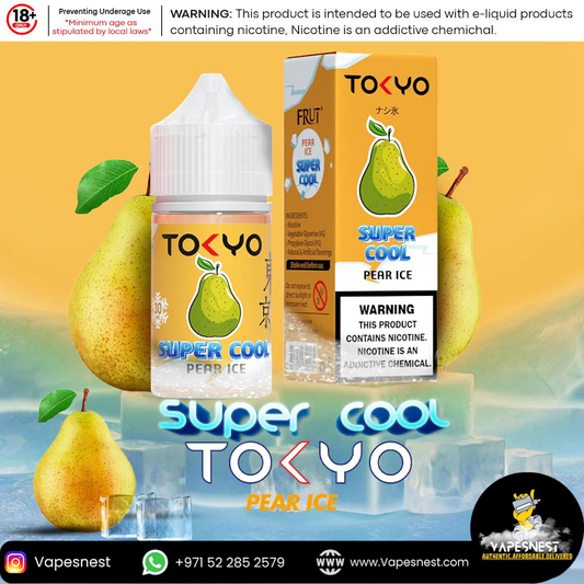 Tokyo Juice Super Cool Pear Ice 30mg Disposable Vape – Crisp and Refreshing